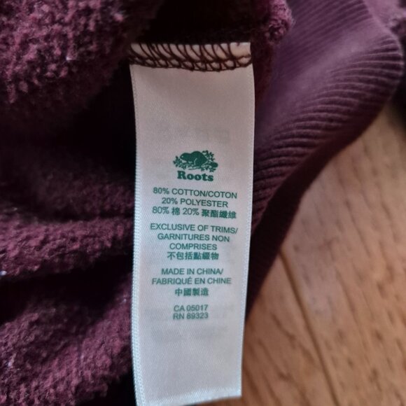 Roots Full Zip Hoodie Maroon/Burgundy Small - Picture 5 of 9